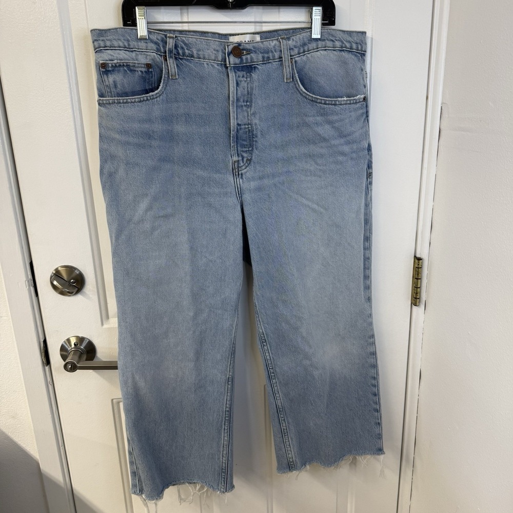Frame The Slouchy Straight Jeans Size 31 Women's Light Blue Wash